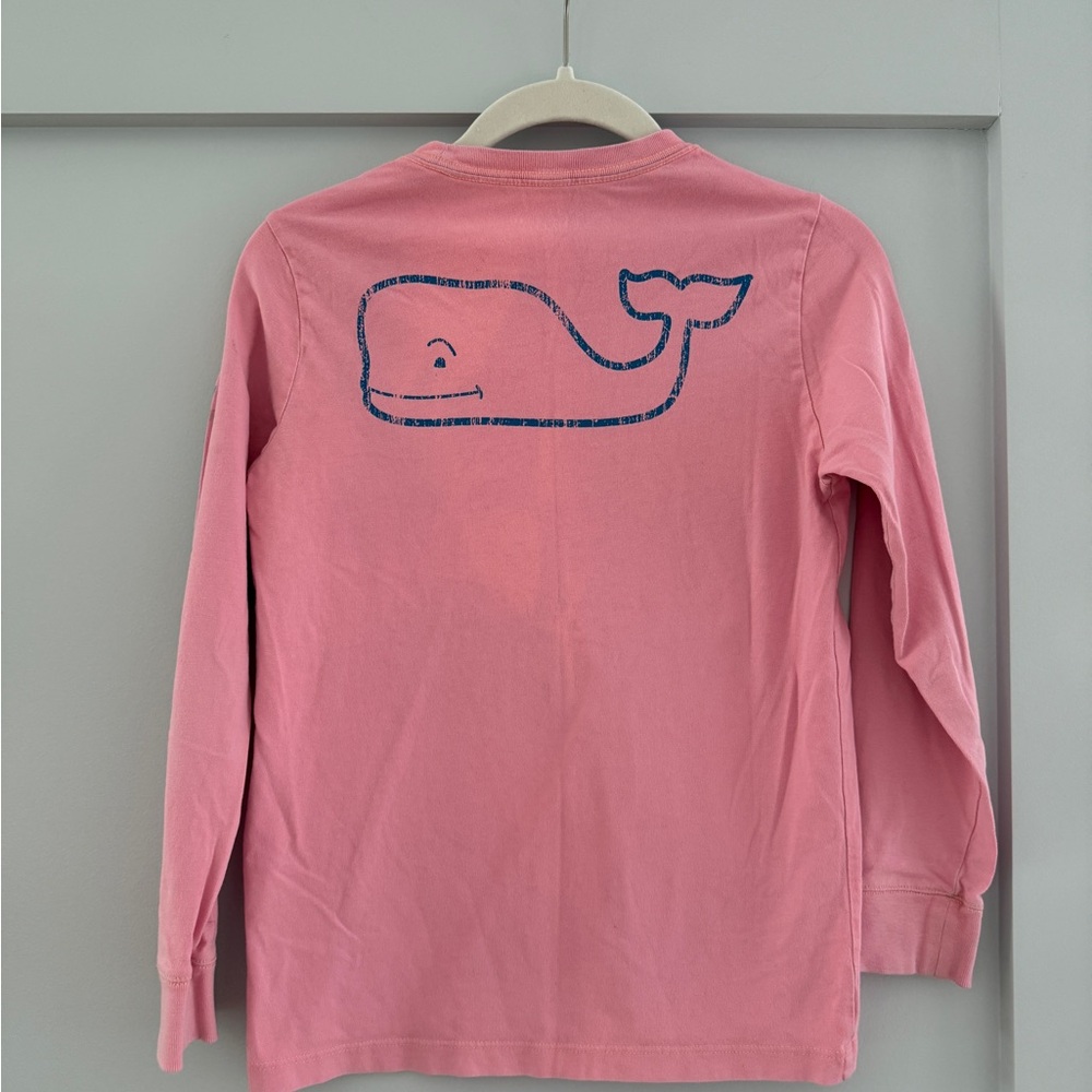 Vineyard Vines Pink Long Sleeve Whale Tee